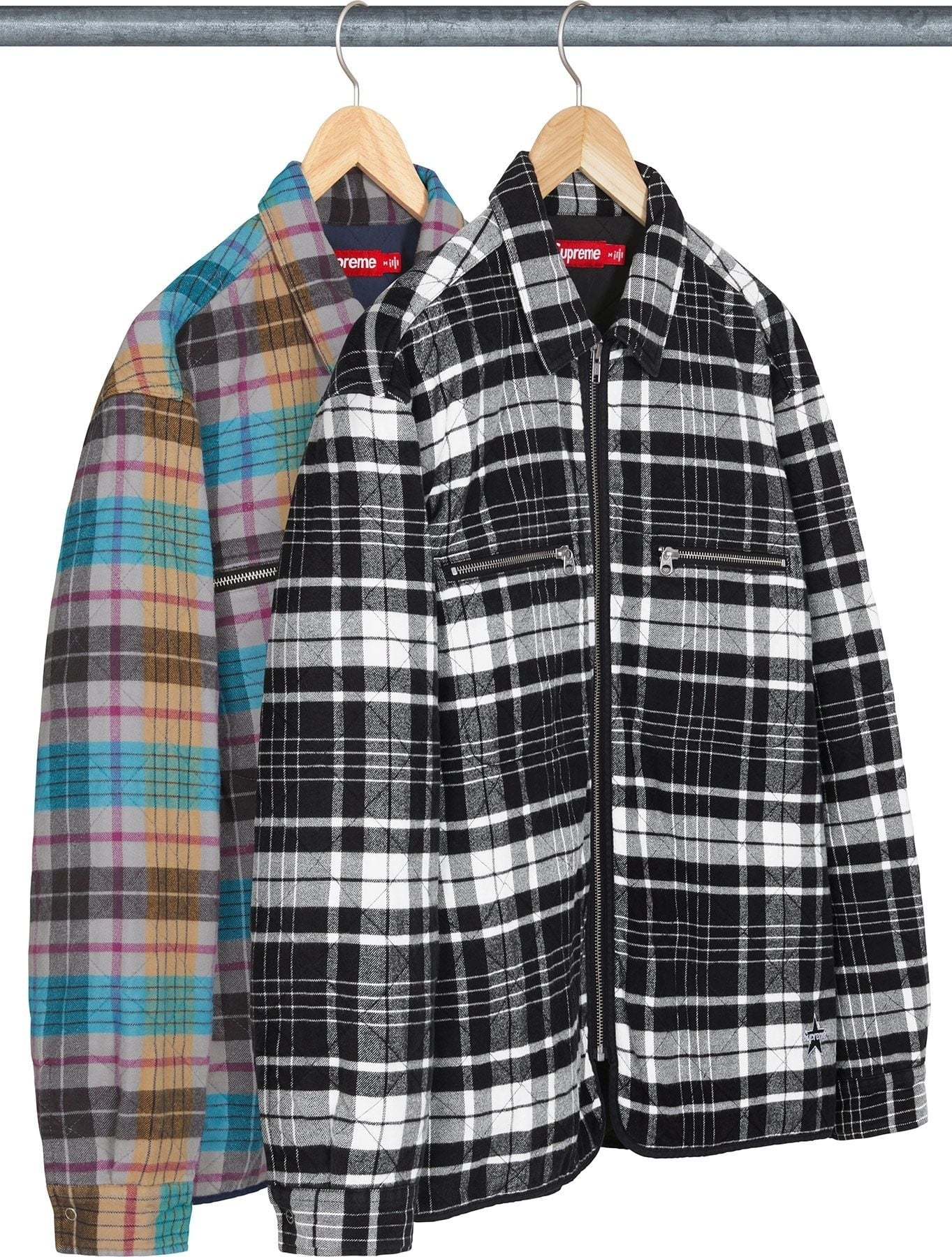Quilted Flannel Zip Up Shirt